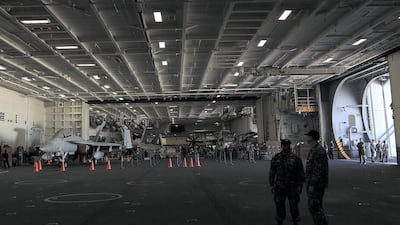 Known as the 'Big Stick', USS Theodore Roosevelt is stopping over at Jebel Ali Port in Dubai. Satish Kumar for the National