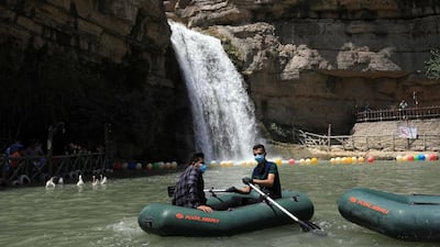 Iraqis visit the Geli Ali Beg Waterfall resort near the city of Rawanduz, about 100km north of Erbil, the capital of the northern Iraqi Kurdish autonomous region. AFP