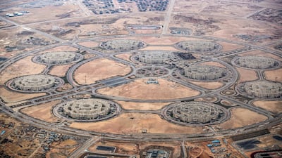 This picture taken on March 13, 2020 shows an aerial view of ongoing construction development at Egypt's "New Administrative Capital" megaproject, some 45 kilometres east of Cairo. (Photo by Khaled DESOUKI / AFP)