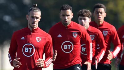 Wales' Gareth Bale during training. PA