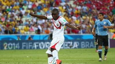 Joel Campbell shown during the 2014 World Cup, where he helped Costa Rica reach the quarter-finals. Robert Cianflone / Getty Images / June 14, 2014
