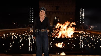 Maria Grazia Chiuri walks the runway during the Christian Dior Cruise 2020 show. Getty Images