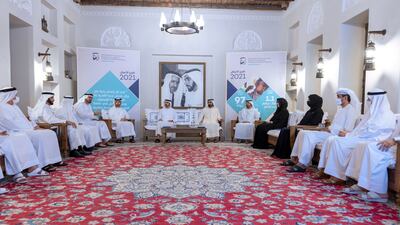 Sheikh Mohammed bin Rashid, Vice President and Ruler of Dubai, leads the board of trustees meeting and reviews the 2021 annual report. Photo: Government of Dubai Media Office