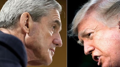 FBI Director Robert Mueller and US President Donald Trump. AFP