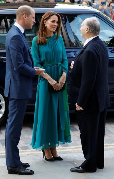 Britain's Prince William and Catherine, Duchess of Cambridge meet the Aga Khan in London, Britain on Wednesday, October 2, 2019. Reuters