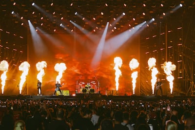 Metallica performed with scintillating precision and drive at their after-race concert. Photo: Ethara