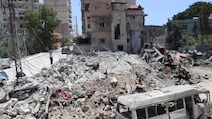 Damage at the entrance to the Roman ruins in Tyre after an Israeli strike. Bilal Kashmar for The National