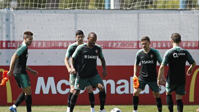 Portugal players during a training session in Kratovo, Moscow on June 17, 2018. Francisco Seco / AP Photo