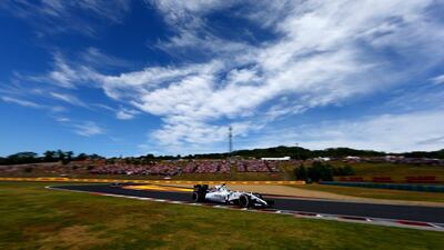 Felipe Massa drives his Williams to a 12th-place finish at the Hungarian Grand Prix. Clive Mason / Getty Images