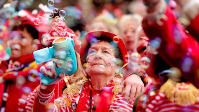 Revellers celebrate 'Weiberfastnacht' – Women's Carnival Day or Fat Thursday – in Cologne, Germany. EPA