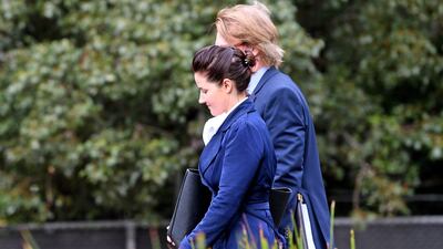 Michelle Fleming appeared at a hearing where she was banned for a month for failing a doping test. Joe Castro / EPA