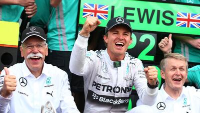 MONTE-CARLO, MONACO - MAY 25: Nico Rosberg of Germany and Mercedes GP celebrates following his victory during the Monaco Formula One Grand Prix at Circuit de Monaco on May 25, 2014 in Monte-Carlo, Monaco. (Photo by Mark Thompson/Getty Images)