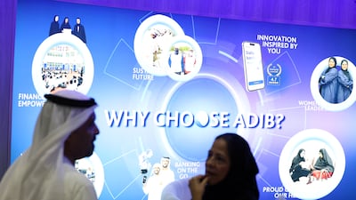Visitors at the ADIB booth