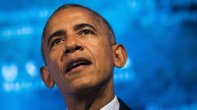 US president Barack Obama speaks at the US-Africa Business Forum at the Plaza Hotel, in New York City. Drew Angerer / EPA