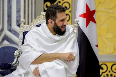 Syrian President Ahmad Al Shara during a meeting in Jeddah this week. AFP