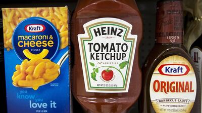 Kraft Heinz products sit on a grocery store shelf in New York. The company plans to step up its marketing budget but overhaul its supply chain in a bid to save $2bn by 2024. Reuters