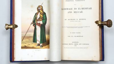 'Personal Narrative of Pilgrimage to El Medinah & Meccah' by Richard Francis Burton. Photo: Peter Harrington London