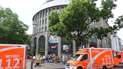 Emergency crews rush to assist the injured at Tauentzienstrasse near Kaiser Wilhelm Memorial Church in Berlin. Reuters