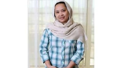 Hanifah Ampatua, the president of the Maranao community in the UAE, at her office in Dubai.