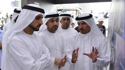 The Dubai Crown Prince tours the Dubai International Boat Show.