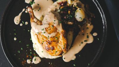 Roast chicken at Distillery