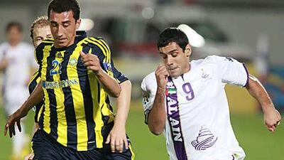 The Argentine forward Jose Sand, right, scored 23 goals for Al Ain last season.