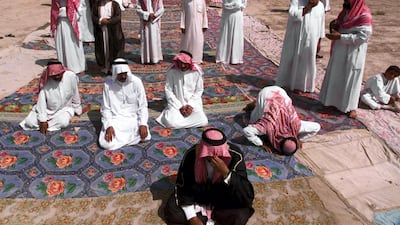 Bidoon stage a sit-in on the Iraq-Kuwait border 04 October 2000, to demand entry to emirate. AFP