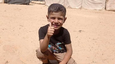 Atta Mamoun, 7, fell into a crevice created by heavy rainfall on Saturday. Photo: Supplied