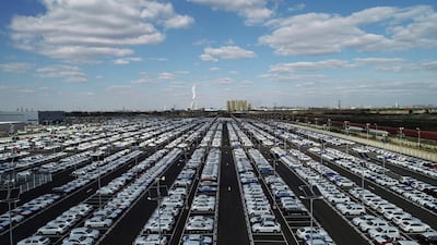 BMW cars at a BMW factory in Shenyang in China. - AFP