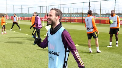 Juan Mata enjoying the session. Getty