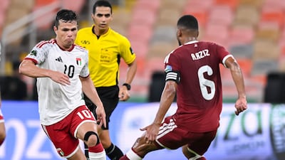 UAE playmaker Fabio De Lima in action against Qatar during their Gulf Cup match. Photo: @UAN NT on X