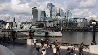 Skyscrapers and commercial buildings in the skyline of the City of London, UK. Bloomberg