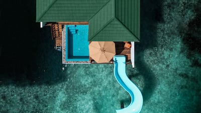 Water villas at Siyam World are fitted with slides. All photos: Siyam World
