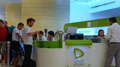 Etisalat signed a Dh15.99 billion multi-currency loan to finance the acquisition of Maroc Telecom. Delores Johnson / The National