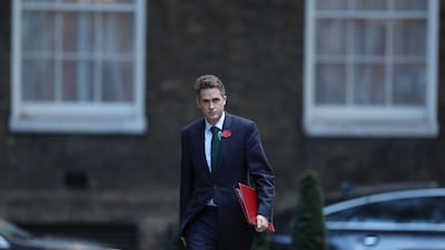 Britain's Defence Secretary Gavin Williamson said the new base was evidence Britain was "stepping out" to the world. / AFP / Daniel LEAL-OLIVAS