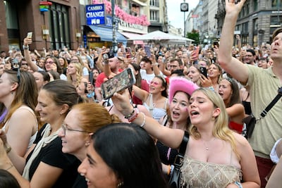 Taylor Swift fans sing together in Vienna after Eras Tour concerts were cancelled in the Austrian capital. Reuters