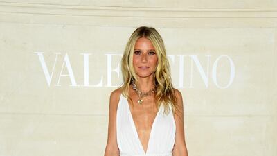 Gwyneth Paltrow, in Valentino, attends the Valentino show as part of Paris Fashion Week on July 3, 2019 in Paris, France. Getty Images