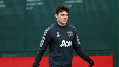 Daniel James of Manchester United during a training session. Getty Images