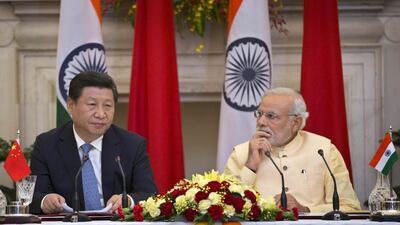 Negotiators used the then-impending Brics summit in Xiamen on September 4 as a deadline to resolve the stand-off over Doklam, since India’s prime minister Narendra Modi and China’s president Xi Jinping - pictured here together in New Delhi in September 2014 - were expected to meet on the sidelines of the conference. Manish Swarup / AP