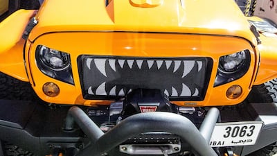 A modified Jeep at the UAE Offroaders Show at Al Ghurair Centre in Dubai. Leslie Pableo for The National