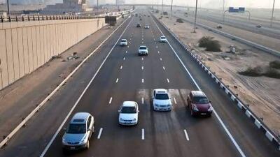 Traffic on Sheikh Zayed Road near Abu Dhabi where the vast majority of commuters from Abu Dhabi to Dubai (or vice versa) travel on daily. Silvia Razgova / The National