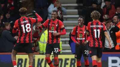 Bournemouth's Jaidon Anthony celebrates scoring. Reuters