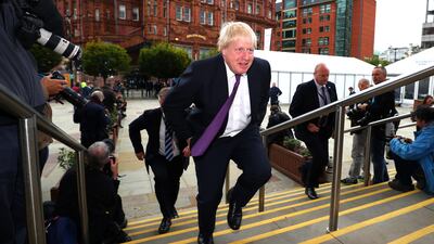 Britain's Foreign Secretary Boris Johnson arrives at the Conservative Party conference in Manchester, October 4, 2017. REUTERS/Hannah McKay