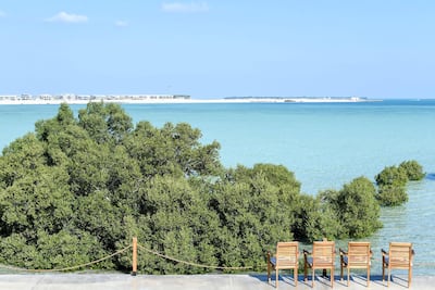 Island living comes with private butlers, mangrove-side dining and shoreside yoga at Pura Eco Retreat on Jubail Island.