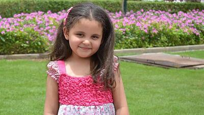 Sarah, 8, has leukaemia and has her father fighting determinedly for her improved health and welfare. Courtesy Sharif Mahmoud