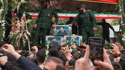Grief at the funeral procession in Tabriz. AFP