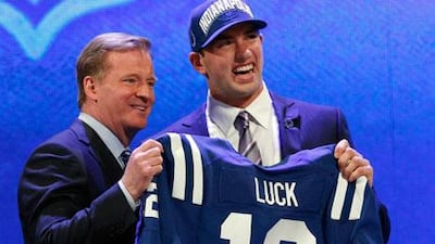 After Roger Goodell, the NFL commissioner, announced Indianapolis' pick of Andrew Luck, right, and Washington's selection of Robert Griffin III, the rest of the first round of the NFL draft was a trade frenzy.