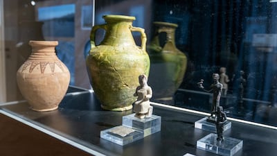 Some of the works on show include coins, pottery, glass and stone utensils, and a collection of silver and bronze jewellery, gilt horses and camels’ equipment. Iron weaponry from swords to arrows and spears are also on view.