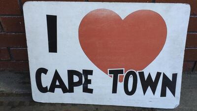 A sign found on the street reading I HEART CAPE TOWN. Antonie Robertson