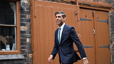 Britain's Chancellor of the Exchequer Rishi Sunak arrives to attend a Cabinet away day at Middleport Pottery in Stoke on Trent. Getty Images